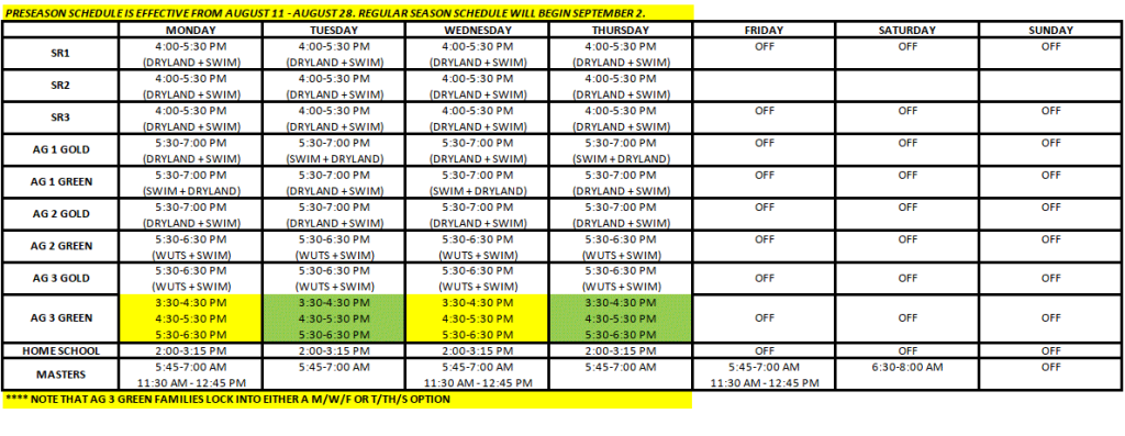 Chamblee Preseason Schedule